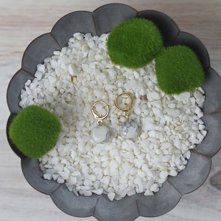 Lauren Lane - Wholesale Dangle Earrings - Bianca Natural Stone Drop Dangle Earrings5