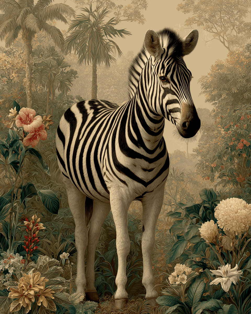 Mowbi - Wholesale Art Print - Pop-Art Zebra - Zoo Animals - Biophilic Wildlife Art Print - 8"x10" Artwork for 11"x14" Frame10