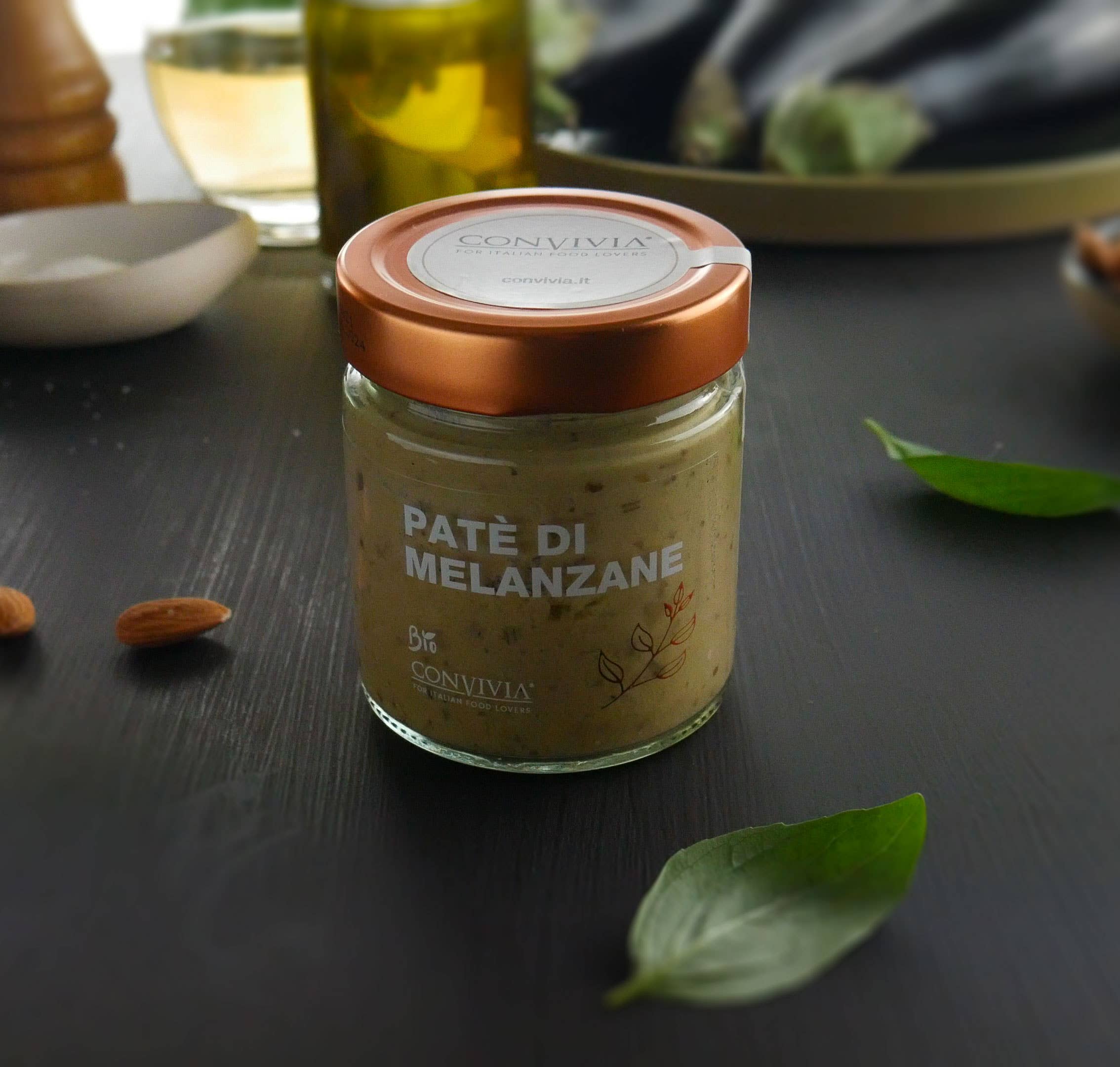 CONVIVIA for italian food lovers - Wholesale Tapenade - Organic aubergine pâté 190g4