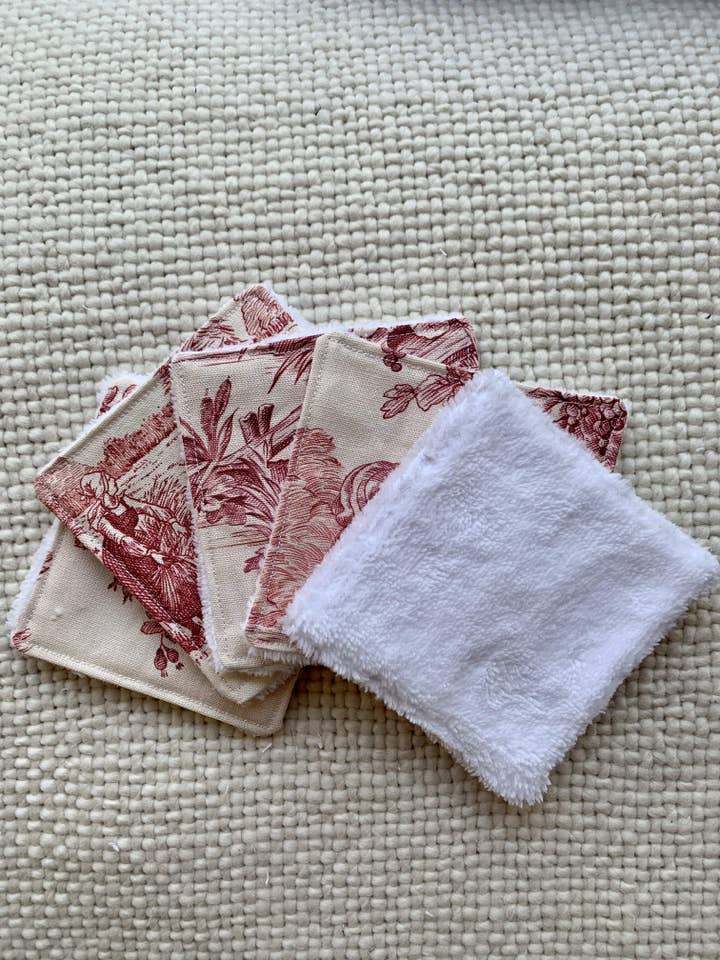 Toallitas reutilizables - Jouy de Fruits rouges para venta al por mayor de Bazar Atelier Sablon