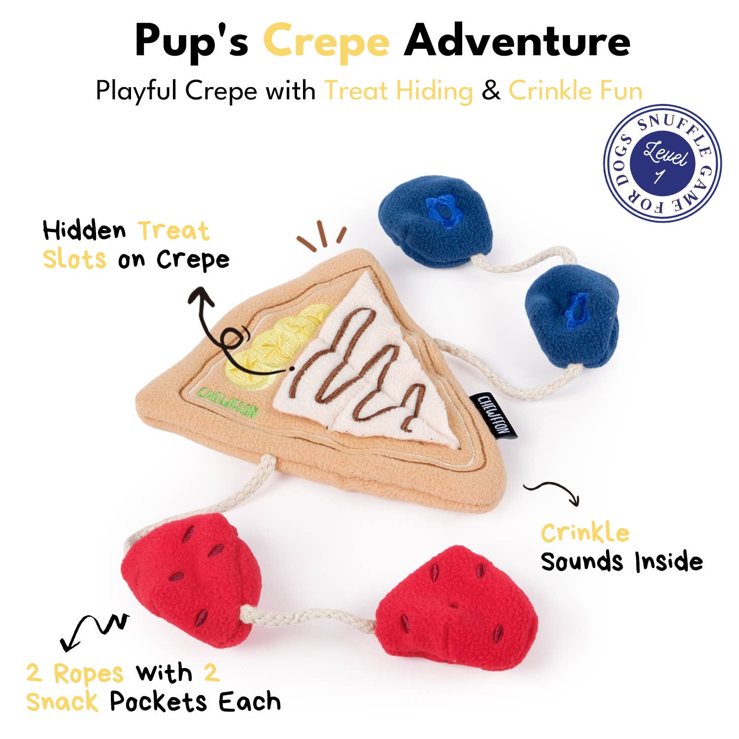 CHEWFFON – wholesale Pet toy – Dog – CHEWFFON Crepe Snuffle & Treat Puzzle Toy2