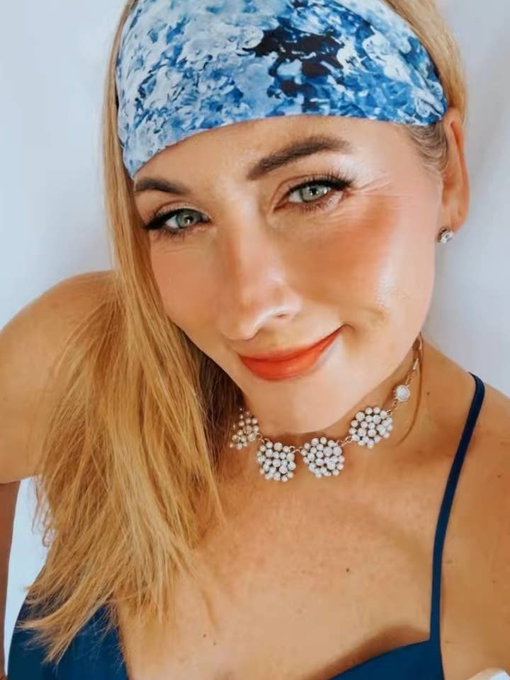 Cachecol Fifi em Nantucket Navy por atacado de Pearl Edward