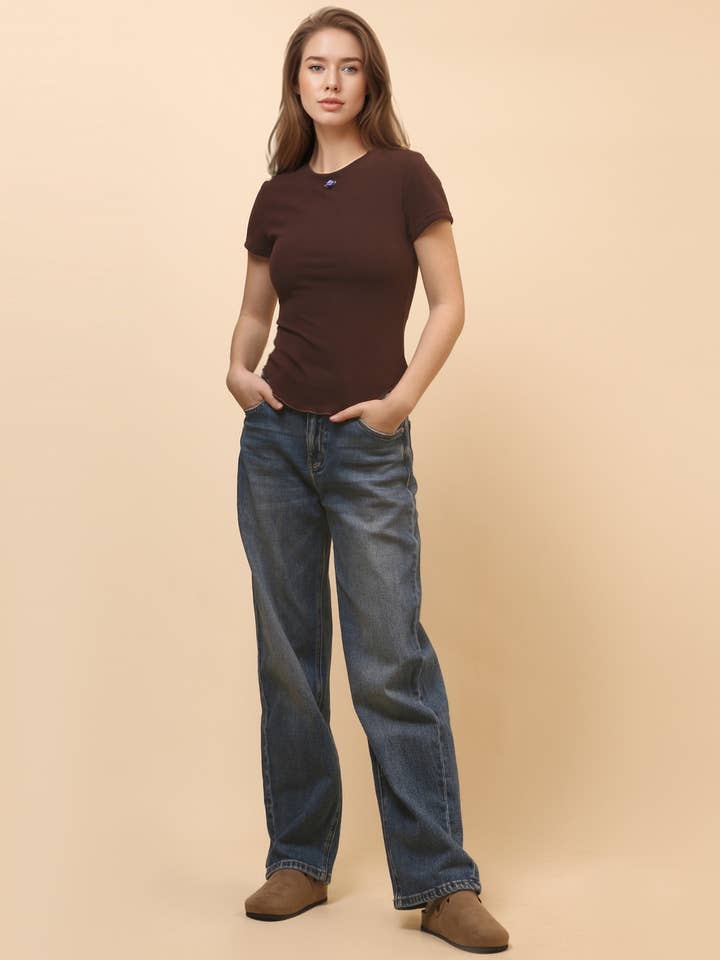 Sweetkama - Wholesale T-Shirt - Women's - Ladies Solid Color Fleece T-Shirt SKT439