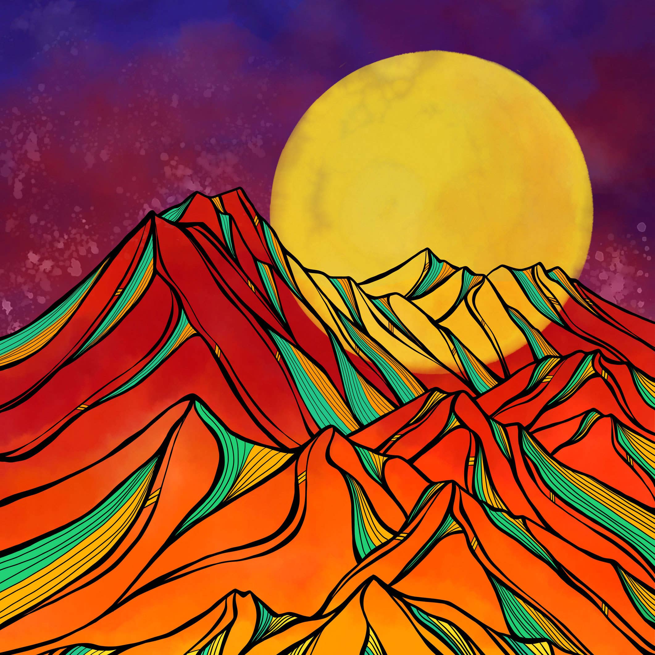 Kylee Firlit Creative - Wholesale Art Print - Mountain Moonrise Art Print3