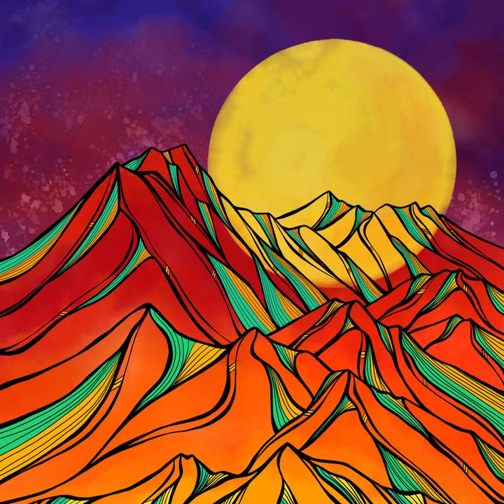 Kylee Firlit Creative - Wholesale Art Print - Mountain Moonrise Art Print3