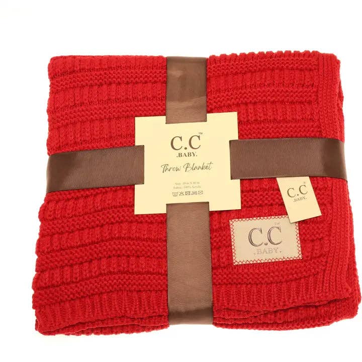 BABY C.C Solid Ribbed Knit Blanket BBL23 for wholesale by C.C Beanie