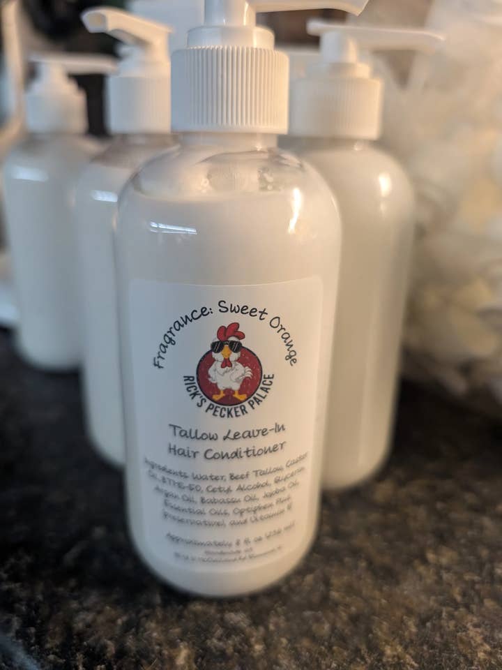 Tallow Leave In Conditioner - 8 ounce pump bottle for wholesale by Rick's Pecker Palace, LLC