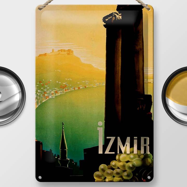 Femer - Wholesale Sign - Metal Sign Travel 20x30 cm Izmir Turkey Water Columns Sign1