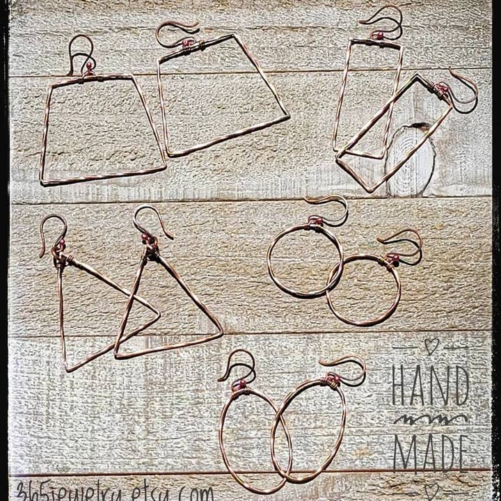 Antiqued Copper Geometric Earrings for wholesale by 365 Jewelry