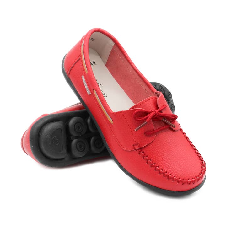 Red Zerimar Women's Leather Loafers - Comfort Dress Shoes,Red for wholesale on Faire0