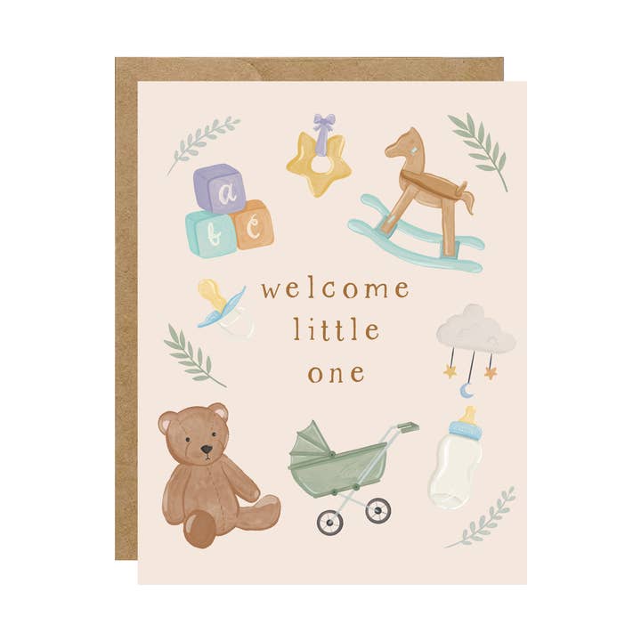 Welcome Little One - New Baby Shower Card for wholesale by Simple Whimsy