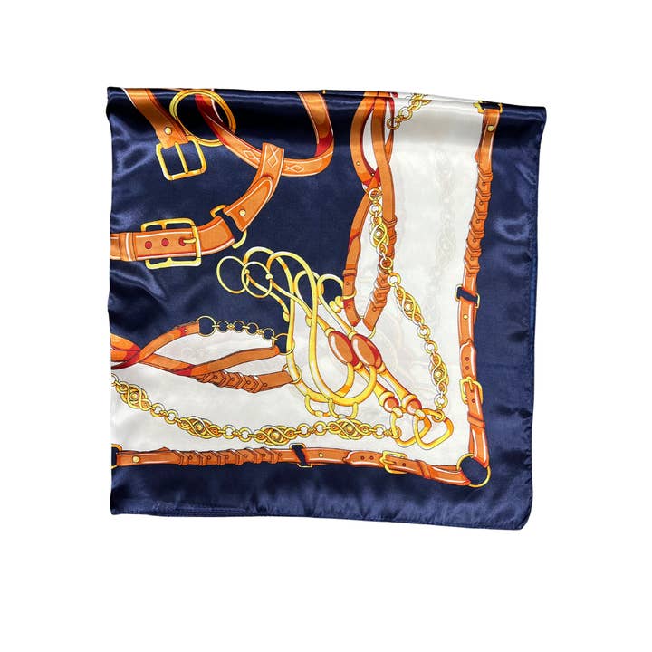 Lili Scarves – wholesale Scarf – Women's – Belted Chain Pattern Silk Touch Square Scarf7