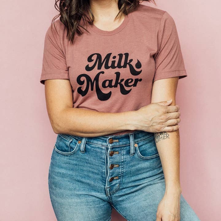 The Little Milk Bar - Wholesale Screen printed t-shirt – Women′s - Milk Maker Tee1