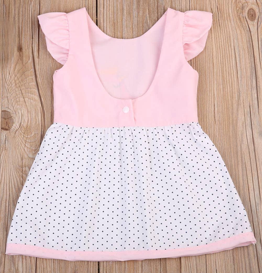 Fennco Styles - Wholesale Dress - Baby - Pink-White Unicorn Dot Baby Dress2