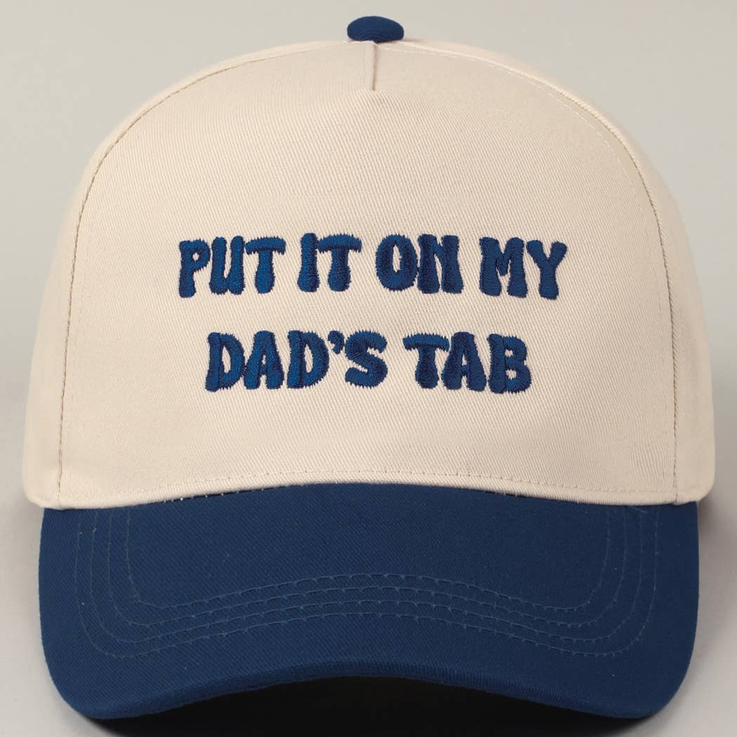 Fashion City - Wholesale Baseball Cap - Unisex - Put It On My Dad's Tab Embroidery Two-Tone Hat44