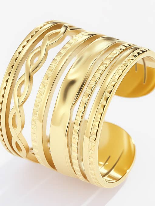 Stainless steel ring 424CA80 for wholesale by BYREN | ÉLINE L'ATELIER