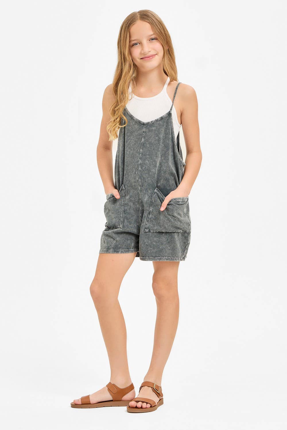 Good Girl - Wholesale Overalls - Kids - Two Pocket Mineral Wash Overall Romper / Onesie3