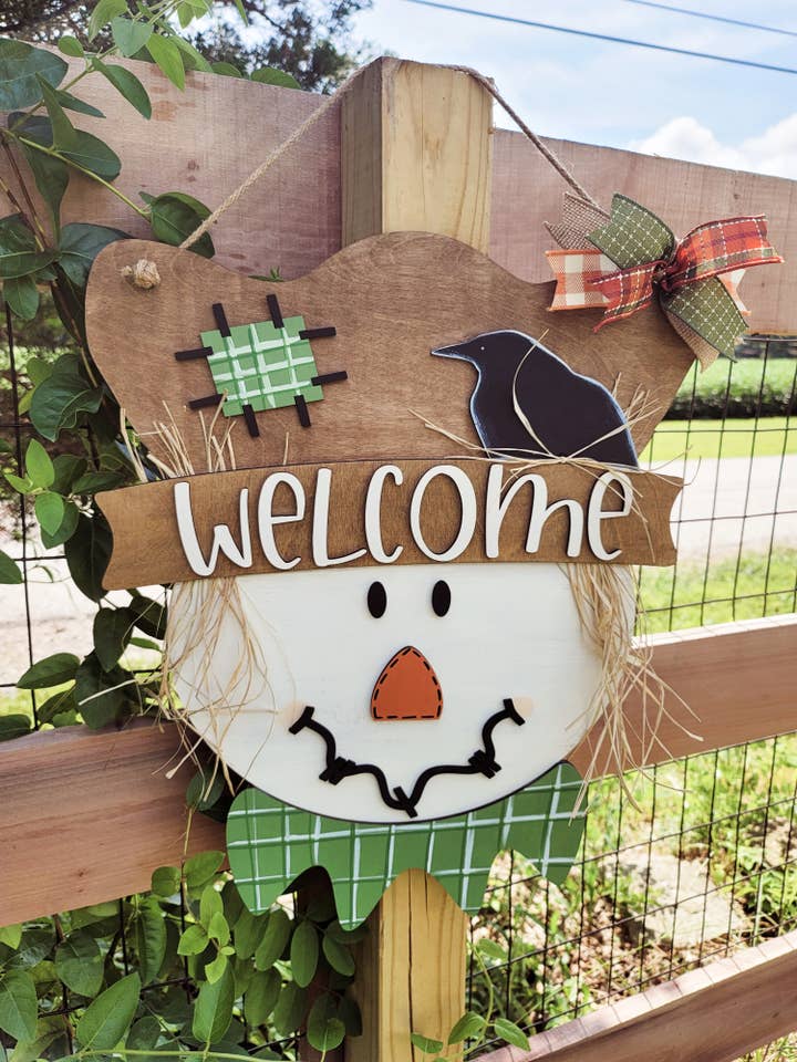 DIY Scarecrow Door Hanger for wholesale by Teal Moon Creations