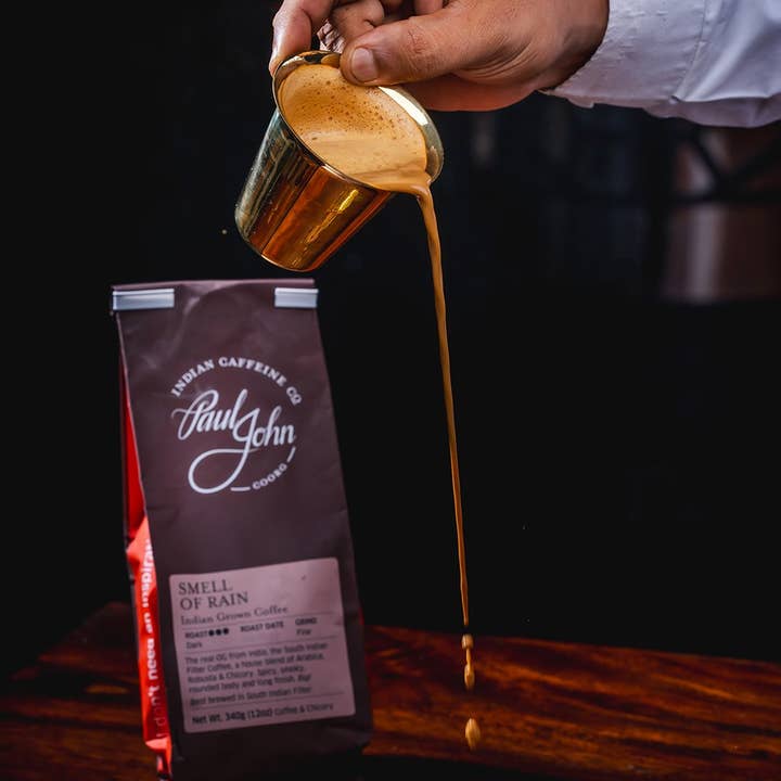 Paul John Indian Caffeine Co. - Wholesale Coffee Beans - Indian Coffee, Smell of Rain, 12 oz bags, Ground3