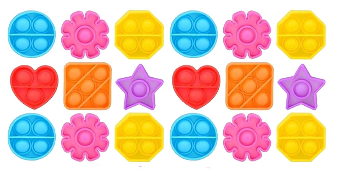 Curious Minds Toys - Wholesale Fidgetspeelgoed - Kinderen - Kleine 2" geometrische vorm Bubble Pop Fidget Toy Game OT Favor11