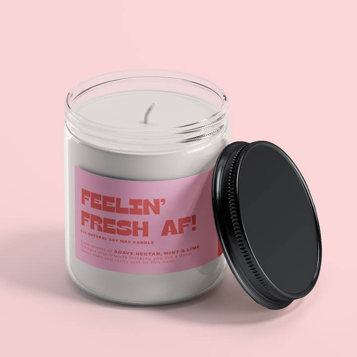 Fresh AF 8oz. candle for wholesale by Bold & Broad