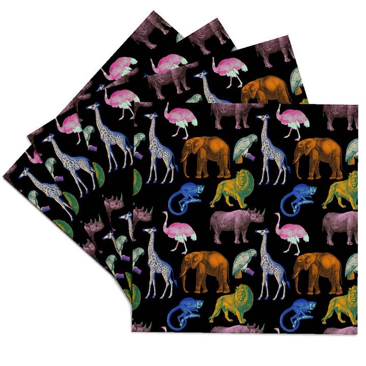 3dRose - Wholesale Coasters - 3dRose, Colorful Wild Animals Pattern, Coaster
