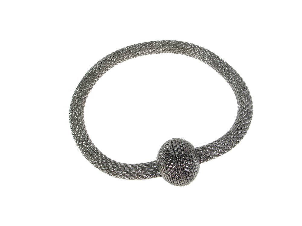 Erica Zap Designs - Wholesale Bangle Bracelet - Mesh Bracelet with Textured Magnetic Ball Clasp3