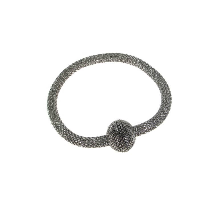 Erica Zap Designs - Wholesale Bangle Bracelet - Mesh Bracelet with Textured Magnetic Ball Clasp3