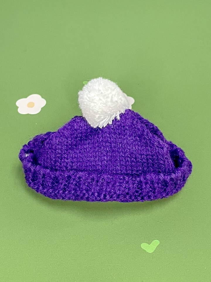 Purple PomPom Beanie - Plushie Accessories for wholesale by The Bellinghamsters