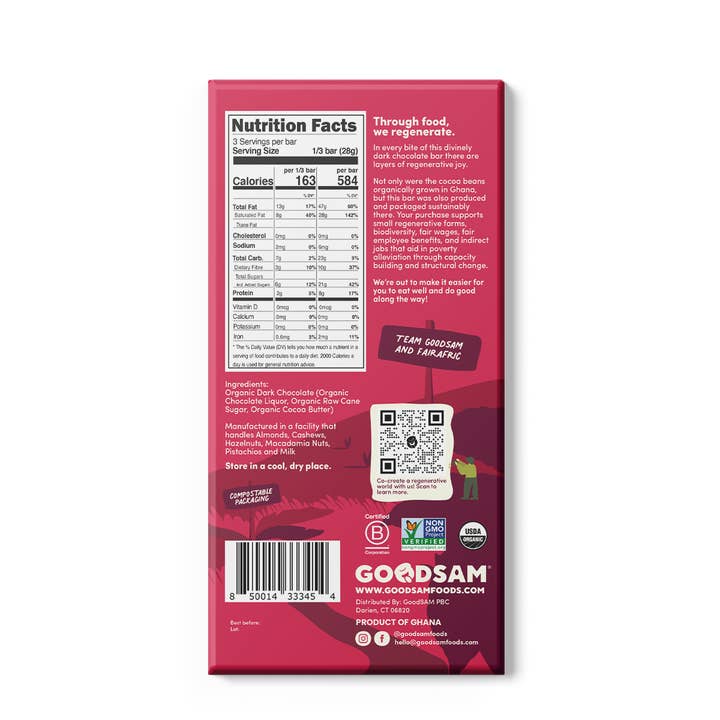 GoodSAM Foods - Wholesale Chocolate - 80% Dark Chocolate Bar2
