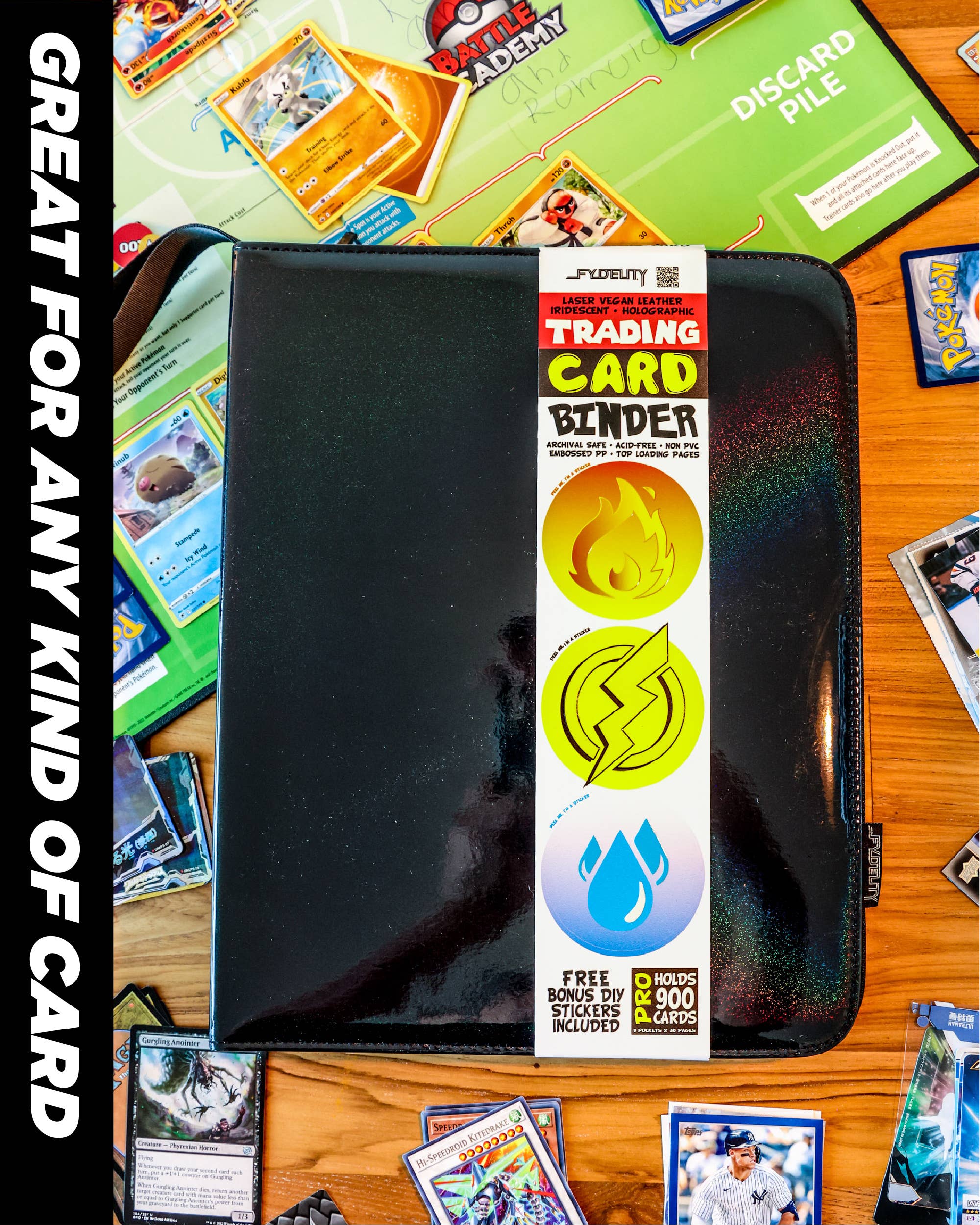 Fydelity - Wholesale Binder - Trading Card Binder | KPOP Photo Card Album | Holo Black1