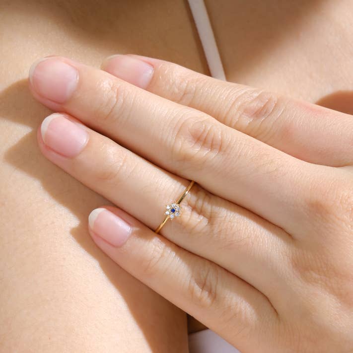 3 Stone Ring with London Blue Topaz for wholesale by Heilo Jewelry