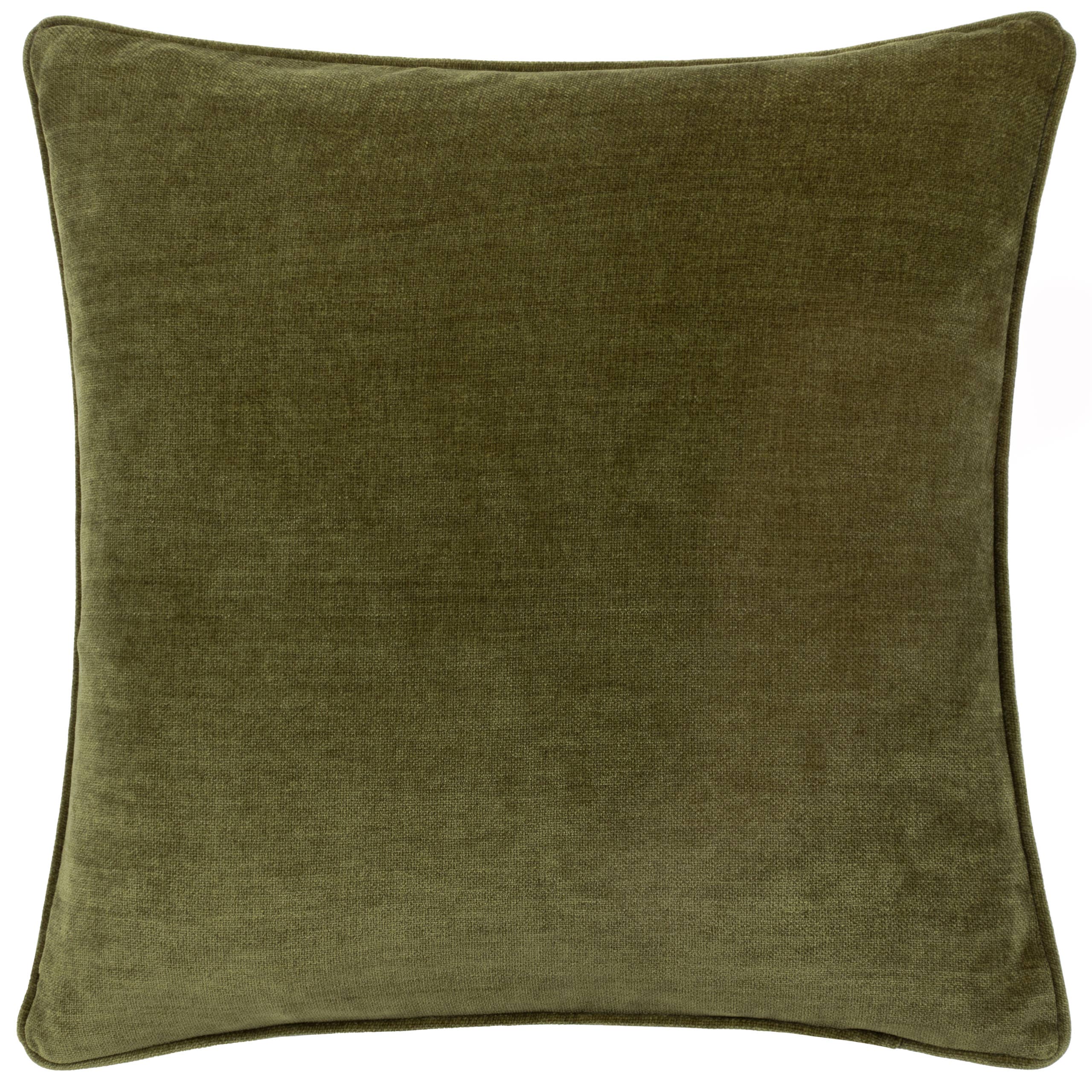 Olive Coussin épais en chenille olive en vente sur Faire1