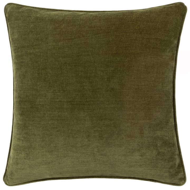 Olive Coussin épais en chenille olive en vente sur Faire1