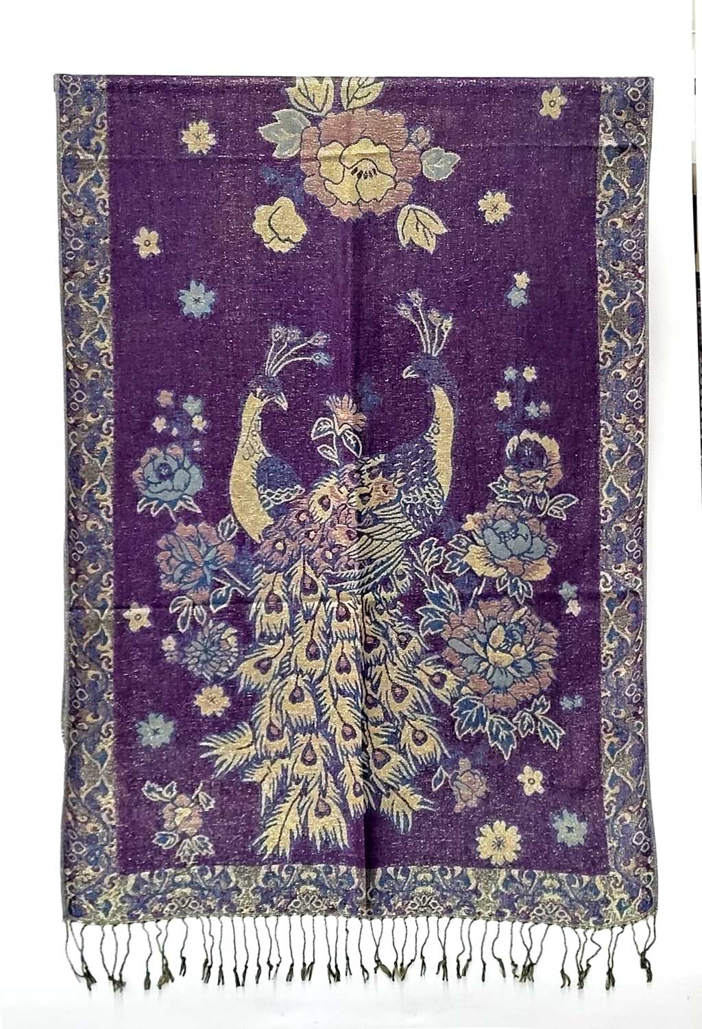 SERENITA - Wholesale Wrap - Women's - Metallic Pashmina Peacock Shawl Wraps Assorted 6 Color Pack5