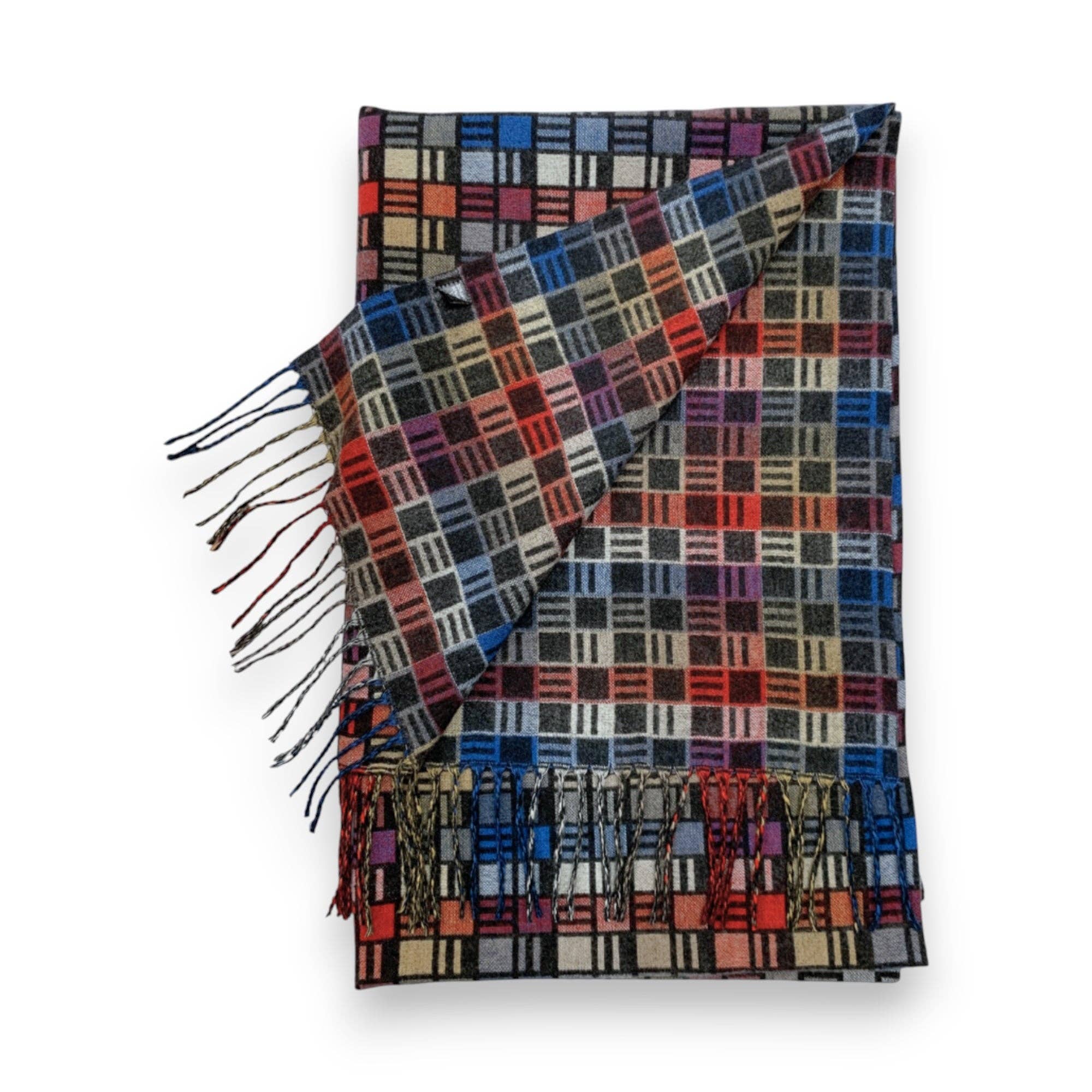 Lili Scarves (US Duty Free) – wholesale Halsduk - Dam – Cube Print Cashmere-blandning Vinterhalsduk10