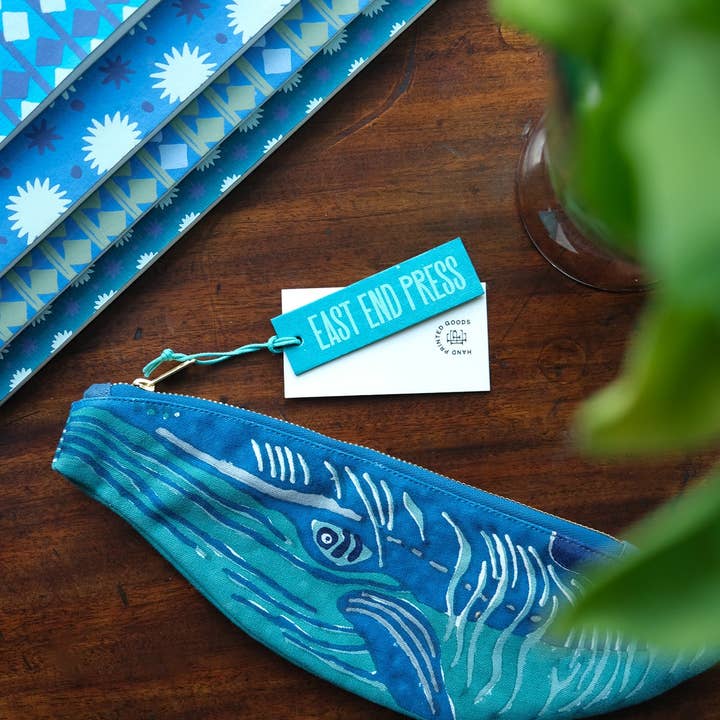 East End Press - Wholesale Pencil Case/Pouch - Whale Fabric Case