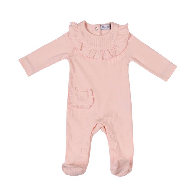 Bebe Sweeny - Wholesale Clothing Set - Baby - EMILIA | Baby Girls Pink Ribbed Cotton Babygrow Set (3)1