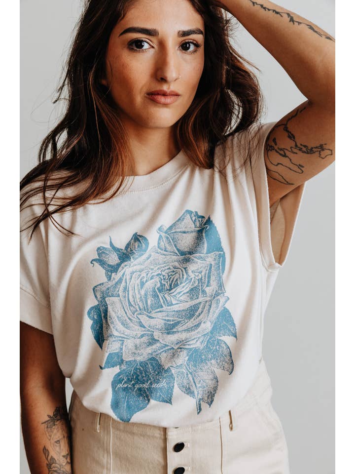 Crowned Free - Wholesale Screen Printed T-Shirt - Women's - Plant Good Seeds Tee 5