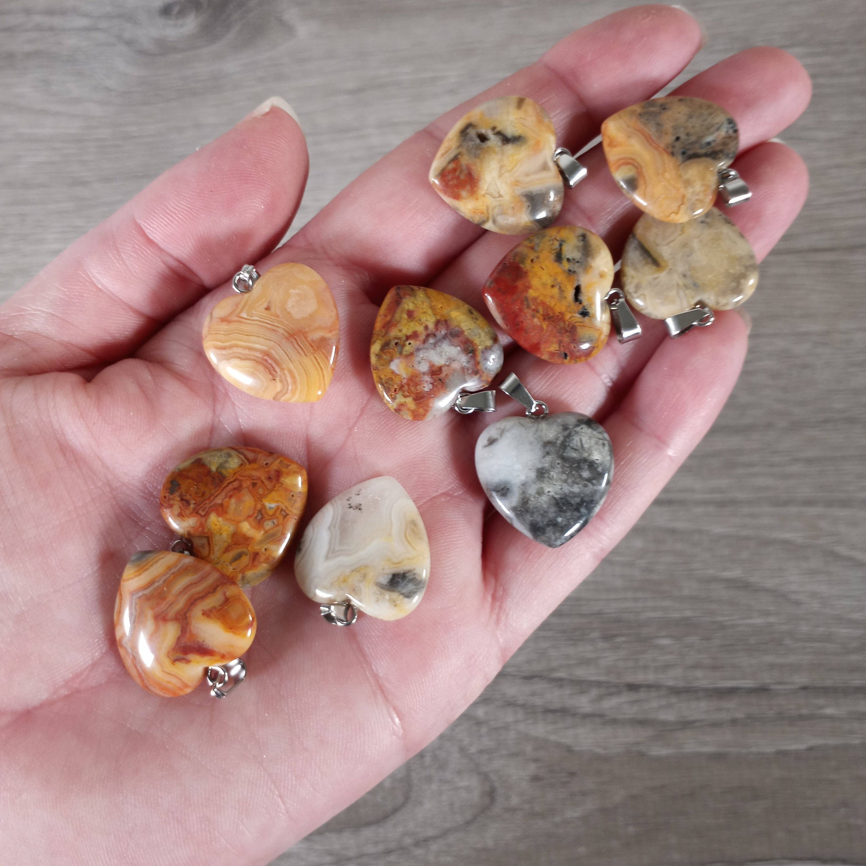 Keystone Crystals - Wholesale Individuele bedel/hanger - 20mm Edelsteen Hart Hangers – Groothandel Sieraden26