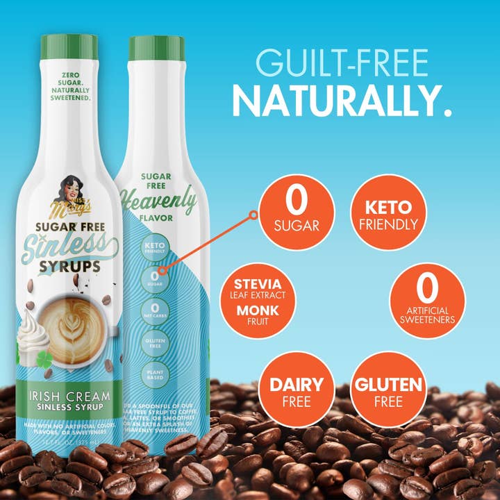 Miss Mary's Mix - Wholesale Flavored Syrup - Irish Cream Sugar Free Sinless Syrup Case3