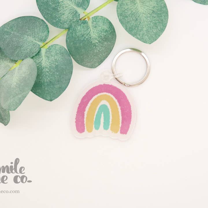 Chaveiro arco-íris de cores de assinatura por atacado de 3 mile lane co