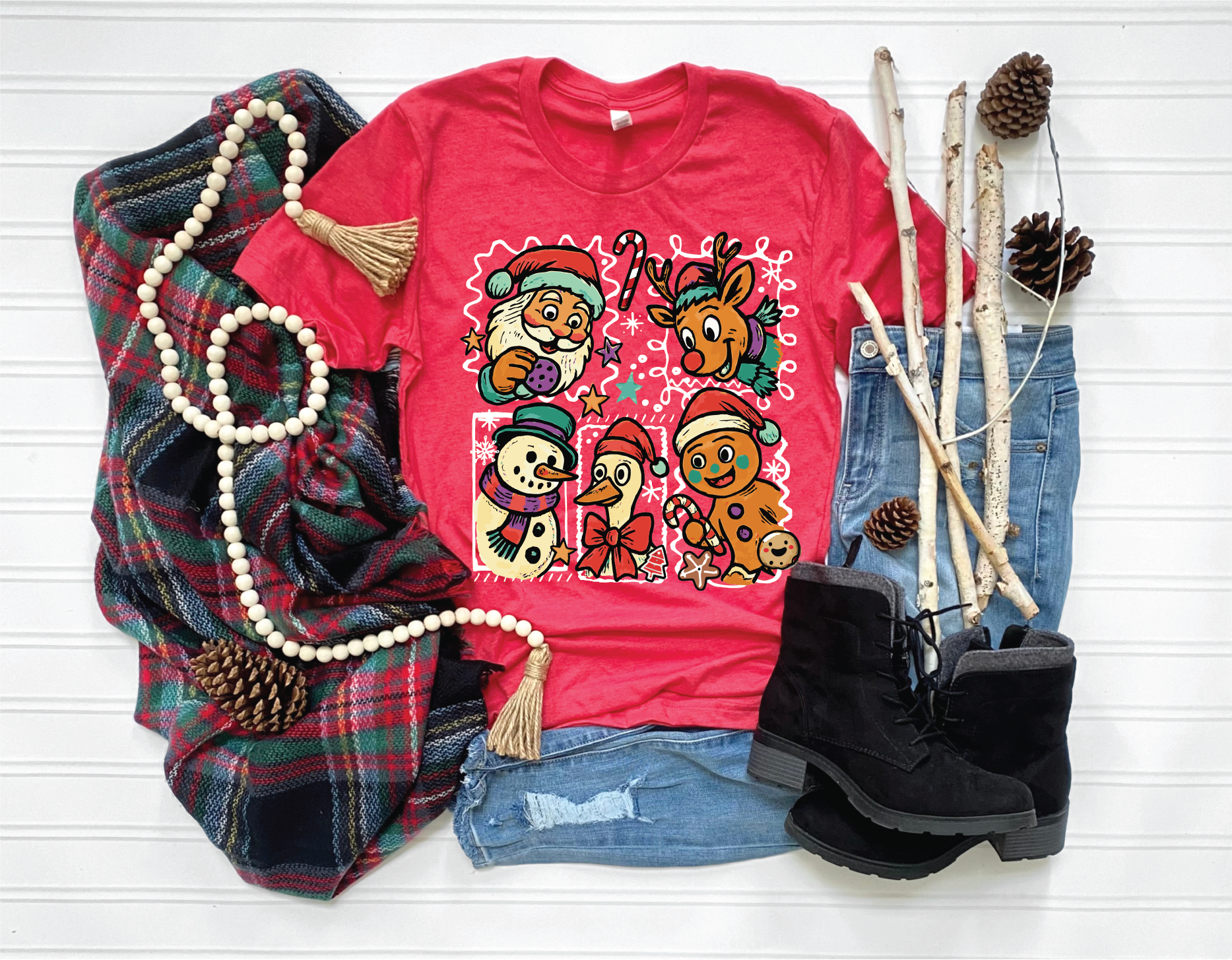 Southern Attitude Designs Inc - Wholesale T-Shirt (Graphic) - Women's - Christmas Characters- Graphic T-Shirt0