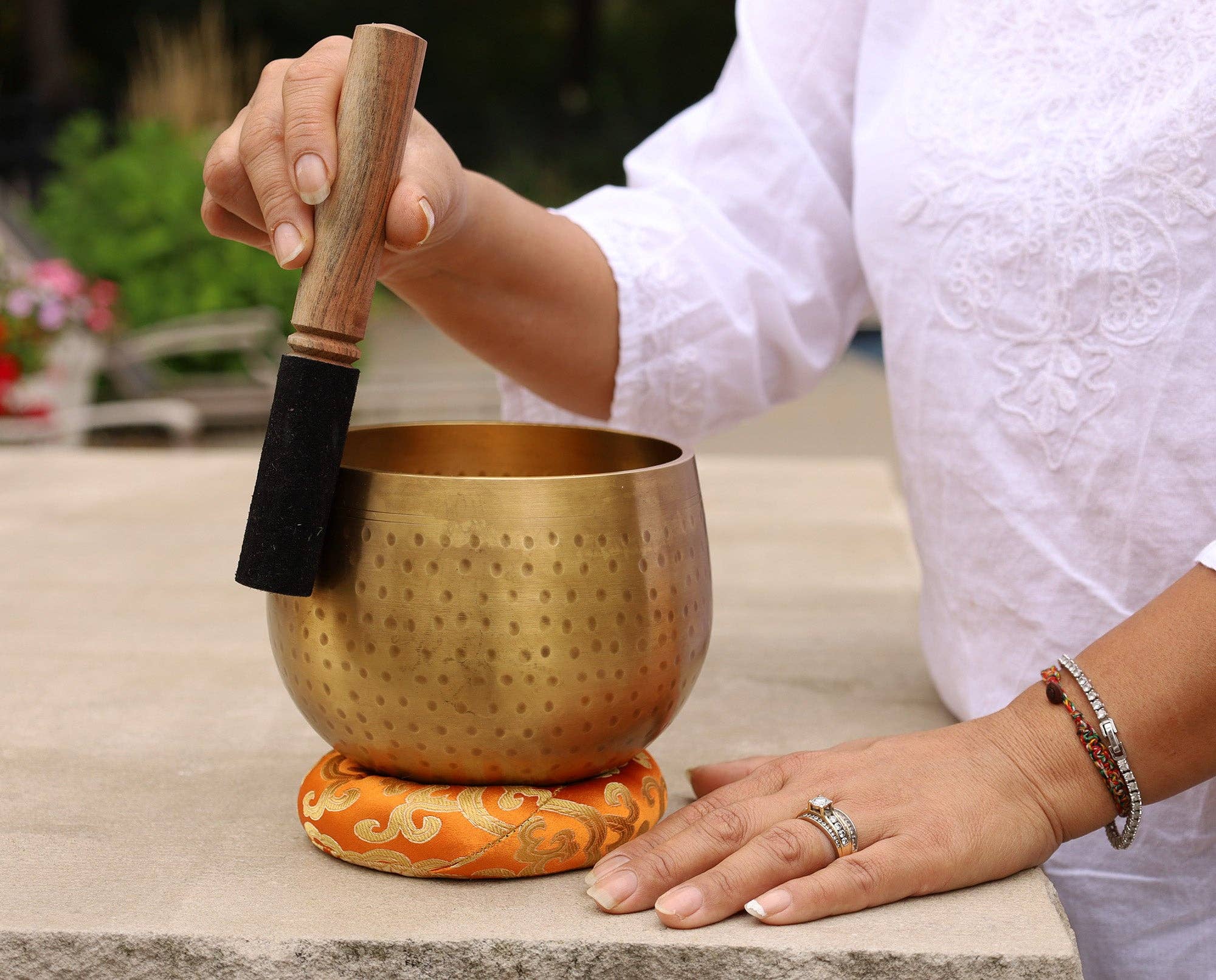 Lungta Imports - Wholesale Meditation Supplies - Tibetan 5.5" Pro Deep Meditation Singing Bowl Complete Set ~ Yoga, Mindfulness, Spiritual & Chakra Healing ~6