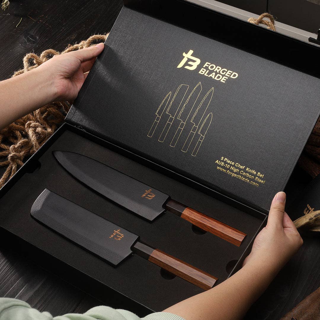 Forged Blade - Vendita all'ingrosso Set di coltelli - Hanzo - Set di coltelli da cucina San Mai da 5 pezzi8