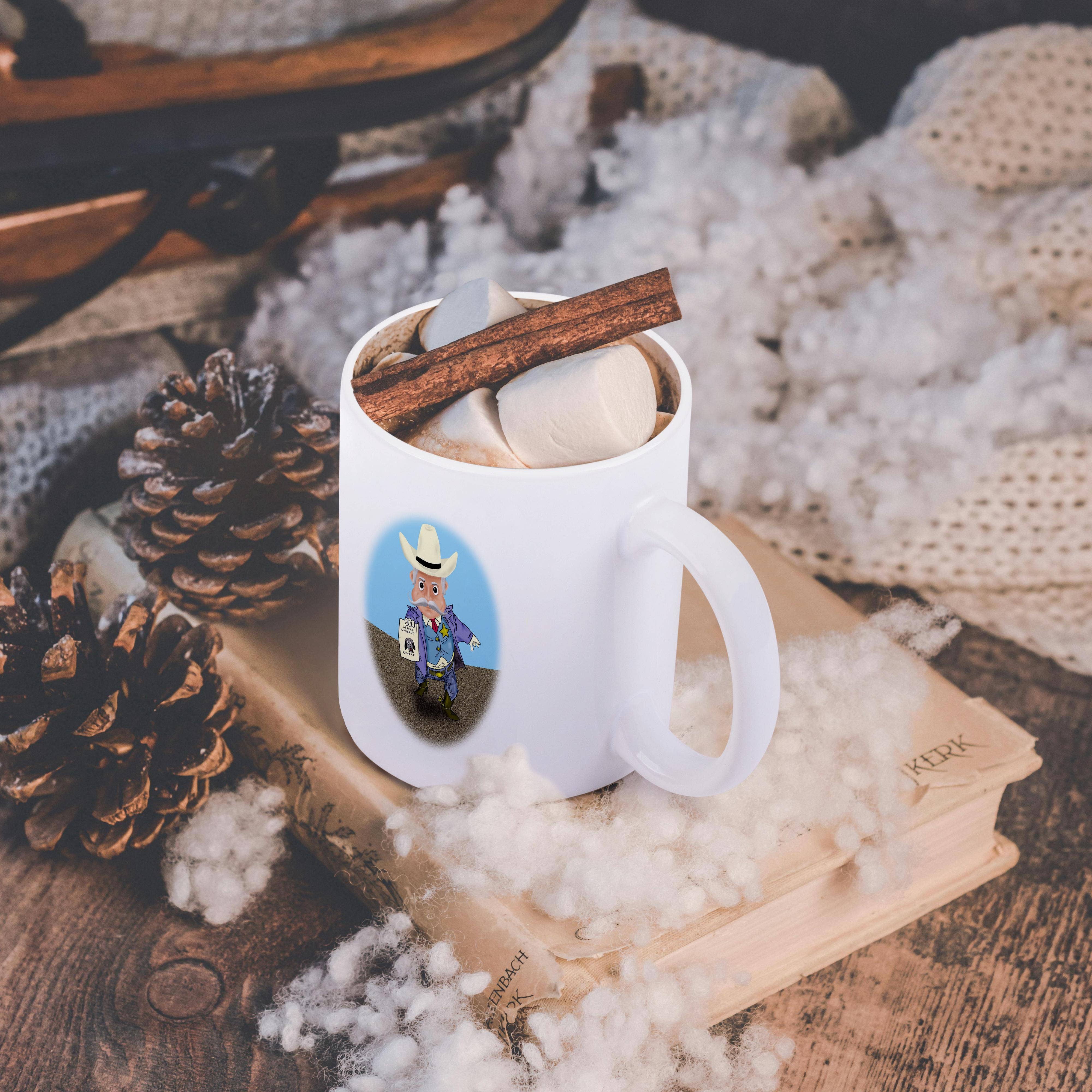 3dRose - Wholesale Coffee Mug - 3dRose, A new Sheriff in town. Cartoon old west sheriff with arrest warrant, Mug11