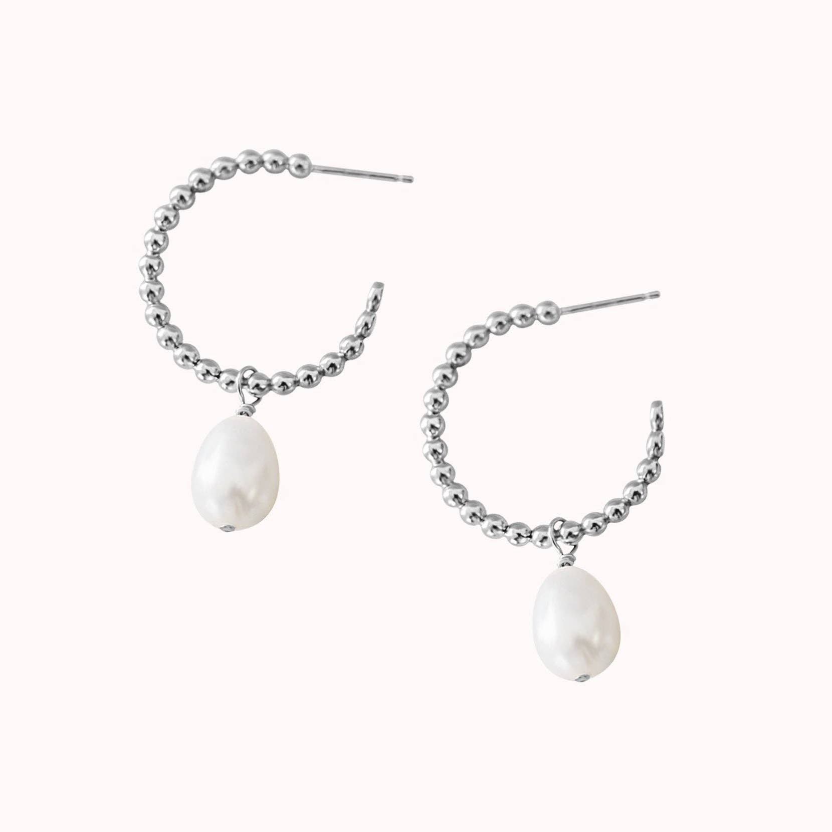 NOLIA Jewelry - Wholesale Hoop Earrings - Avila Pearl Hoop Earrings4
