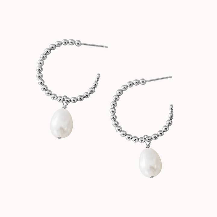 NOLIA Jewelry - Wholesale Hoop Earrings - Avila Pearl Hoop Earrings4