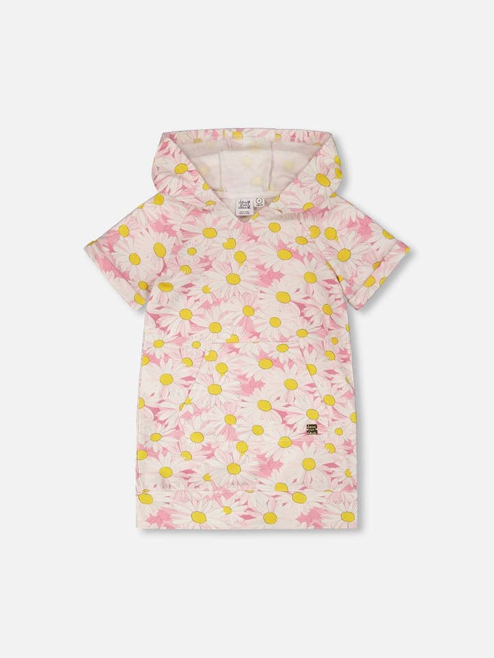 Fransk frottéklänning med huva rosa med prästkragar för wholesale av Deux par Deux