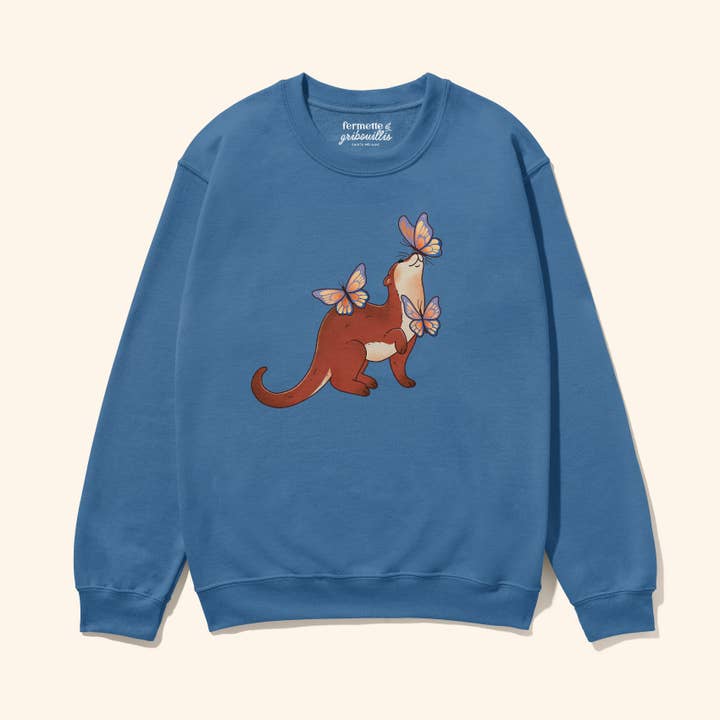 Coton ouaté - Loutre curieuse pour la vente par Fermette et gribouillis